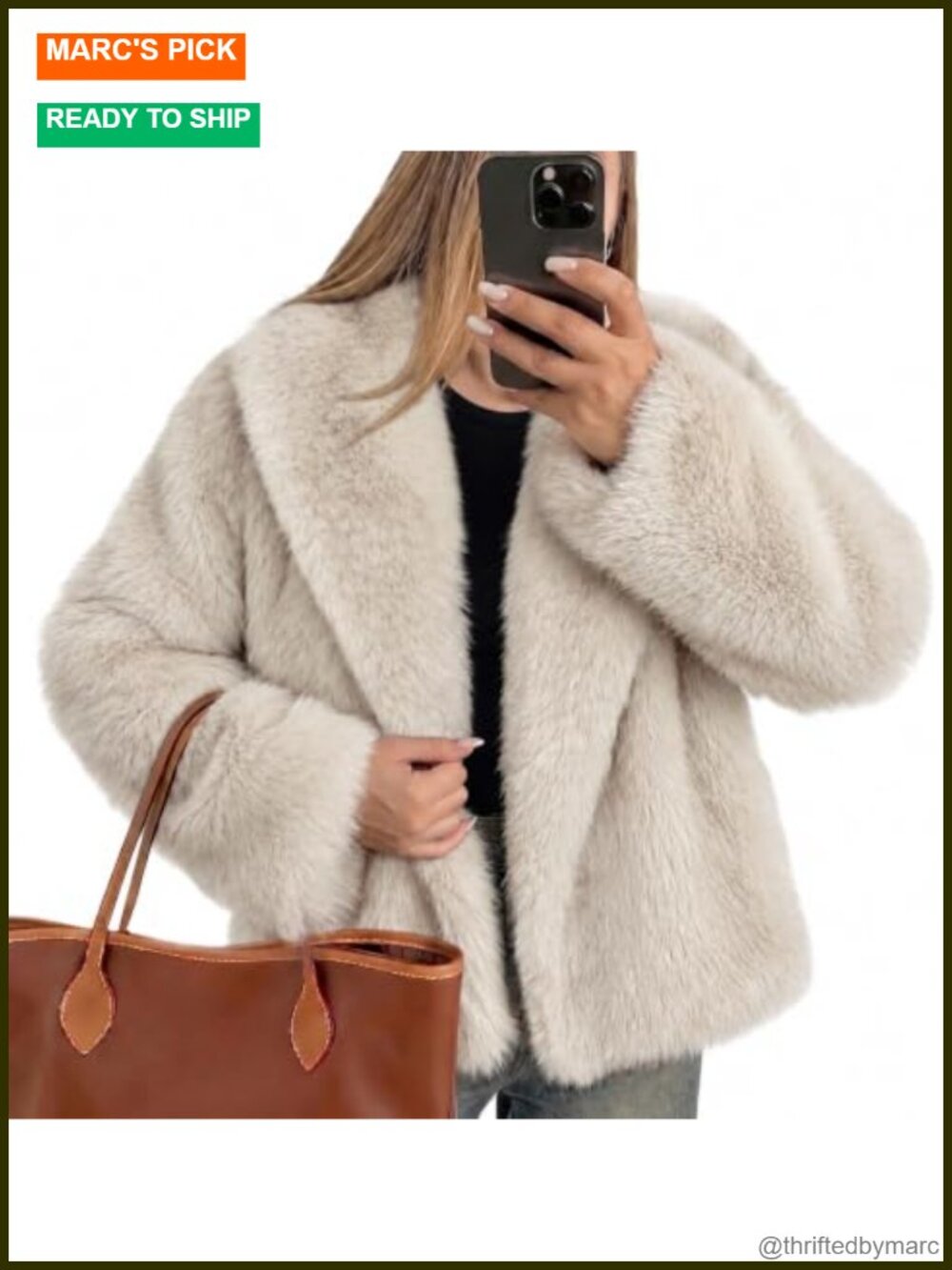 Women's Faux Fur Jacket Fluffy Furry Coat Long Sleeve Winter Outwear